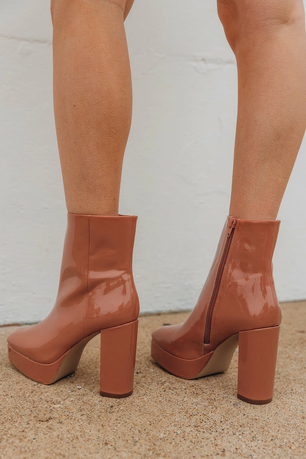 Madden Girl Autum Patent Platform Boot - Tan 6 Madden Girl Autum Patent Platform Boot - Tan - Image 4