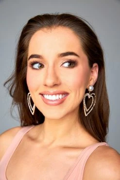 Crystal Double Heart Earrings - Gold -US Skirt Sales Store 0D5A9151