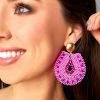 Marina Beaded Statement Earrings - Hot Pink -US Skirt Sales Store 0D5A9177