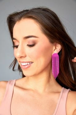 Jelly Statement Earrings - Fuchsia -US Skirt Sales Store 0D5A9180