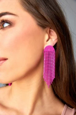 Jelly Statement Earrings - Fuchsia