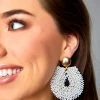 Marina Beaded Statement Earrings - White -US Skirt Sales Store 0D5A9198