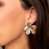 Jasmine Flower Stud Earrings - Gold -US Skirt Sales Store 0D5A9218