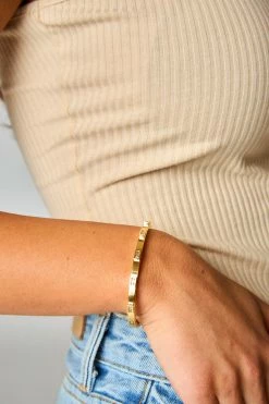 Diamond Baguette Stackable Bracelet - Gold -US Skirt Sales Store 0D5A9458 2