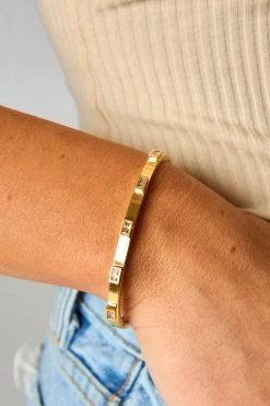 Diamond Baguette Stackable Bracelet - Gold -US Skirt Sales Store 0D5A9464 2