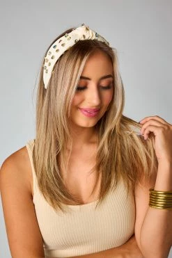 Charlotte Studded Headband - Cream -US Skirt Sales Store 0D5A9468