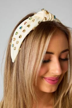 Charlotte Studded Headband - Cream