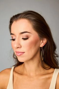 Oval Hula Hoop Earrings - Gold