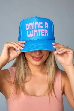 Drink A Water Trucker Hat - Cool Blue -US Skirt Sales Store 0D5A95031