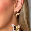 Double Butterfly Earrings - Gold