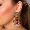 Stacey Statement Earrings - Pink