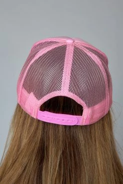 Cowboy Happy Face Trucker Hat - Light Pink -US Skirt Sales Store 0D5A9548 ba0ac227 bf4f 4319 8645 b6e5babfb848