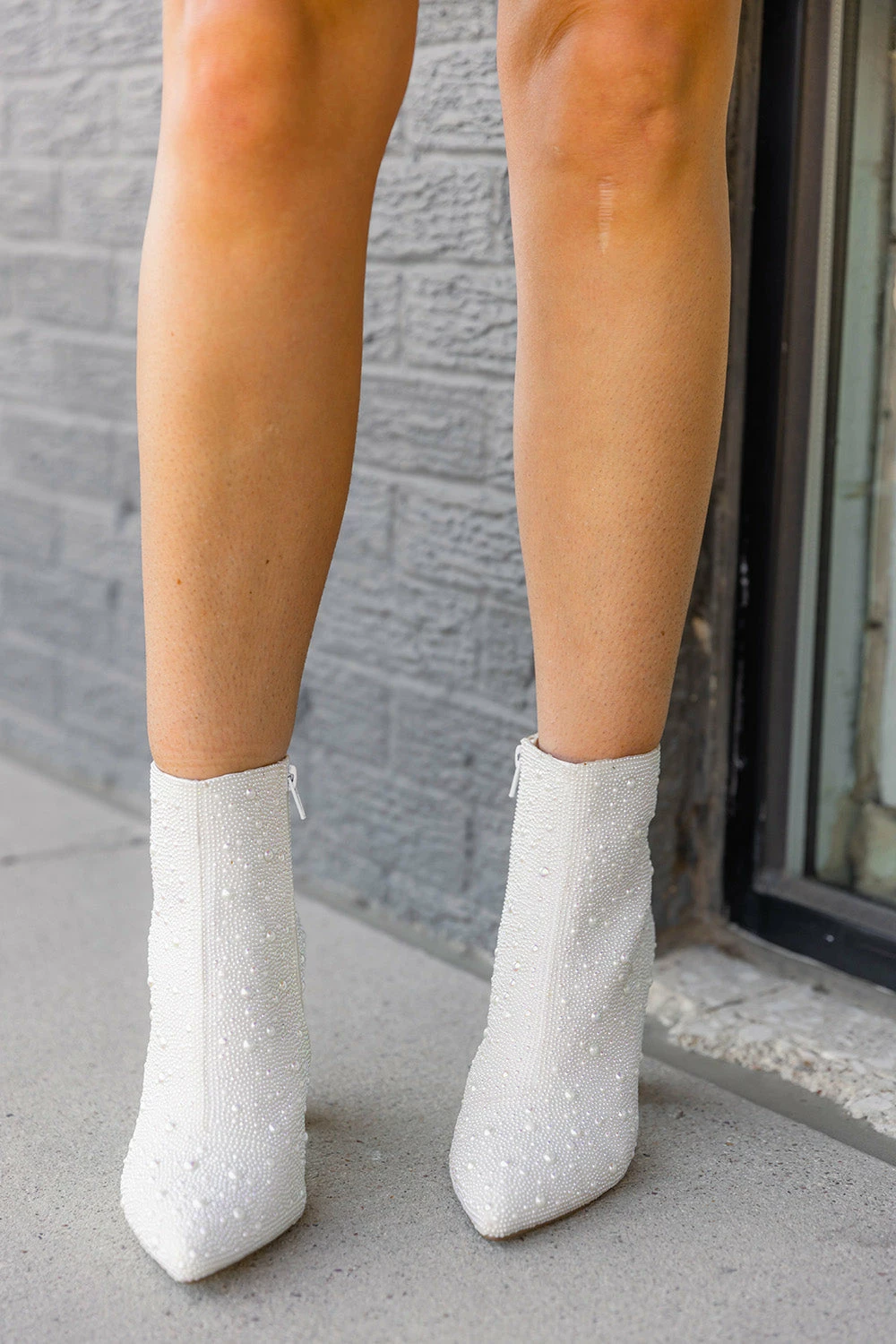 Cady Pearl Studded Booties - White 5 Cady Pearl Studded Booties - White - Image 3