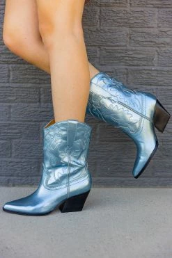 Dolce Vita Landen Electric Leather Boots - Blue