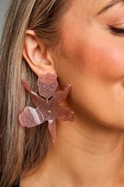 Fawna Statement Earrings - Blush Glitter