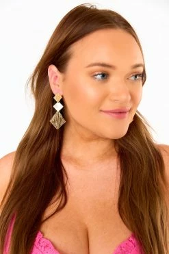 Triple Triangle Earrings - Gold