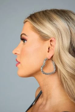 Crystal Heart Earrings - Silver -US Skirt Sales Store 11.14Linesheet2939