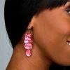 Deco Gem Drop Earrings - Pink -US Skirt Sales Store 11.14Linesheet2972