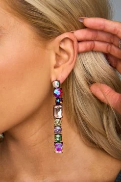 Gia Gem Drop Earrings - Multi