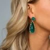 Teardrop Statement Earrings - Green 2 Teardrop Statement Earrings - Green -US Skirt Sales Store 11.14Linesheet3054