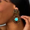 Stacey Statement Earrings - Turquoise -US Skirt Sales Store 11.14Linesheet3065
