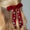 Velvet Bow Clip - Burgundy -US Skirt Sales Store 11.14Linesheet3109