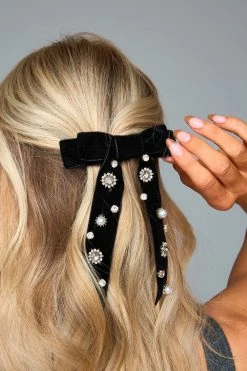 Velvet Bow Clip - Black -US Skirt Sales Store 11.14Linesheet3114