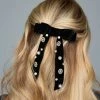 Velvet Bow Clip - Black -US Skirt Sales Store 11.14Linesheet3116