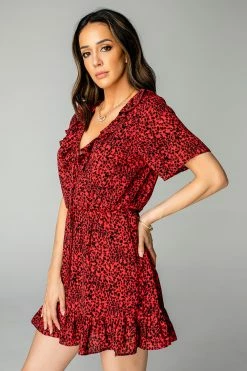 BuddyLove Trixy Ruffled Mini Dress - Heat -US Skirt Sales Store 2Q6A1250