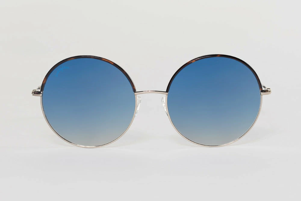 BuddyLove Farrah Round Metal Sunglasses - Blue 5 BuddyLove Farrah Round Metal Sunglasses - Blue - Image 3