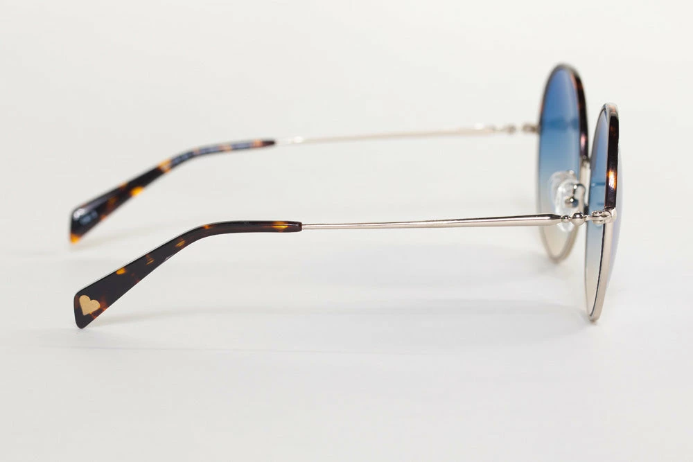 BuddyLove Farrah Round Metal Sunglasses - Blue 7 BuddyLove Farrah Round Metal Sunglasses - Blue - Image 5