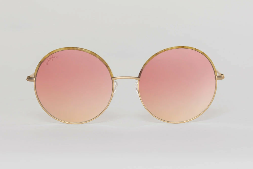 BuddyLove Farrah Round Metal Sunglasses - Pink 6 BuddyLove Farrah Round Metal Sunglasses - Pink - Image 4