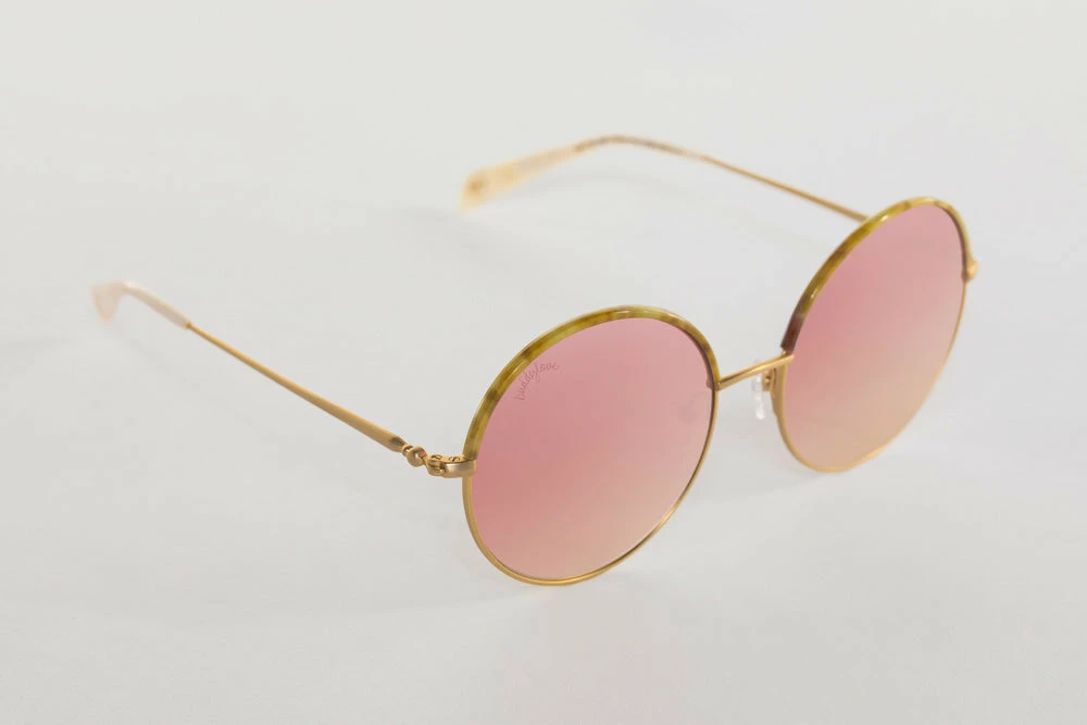 BuddyLove Farrah Round Metal Sunglasses - Pink 7 BuddyLove Farrah Round Metal Sunglasses - Pink - Image 5