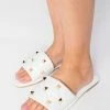 Castle Studded Slides - White -US Skirt Sales Store 2Q6A5982
