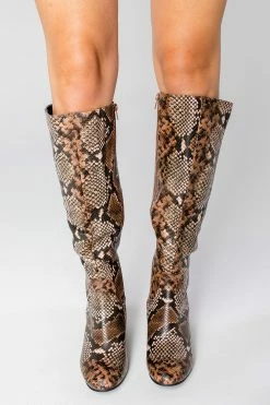 Malone Snake Skin Boots - Brown -US Skirt Sales Store 2Q6A5991