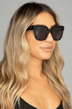 BuddyLove Heather Oversized Sunglasses - Black -US Skirt Sales Store 2Q6A6354