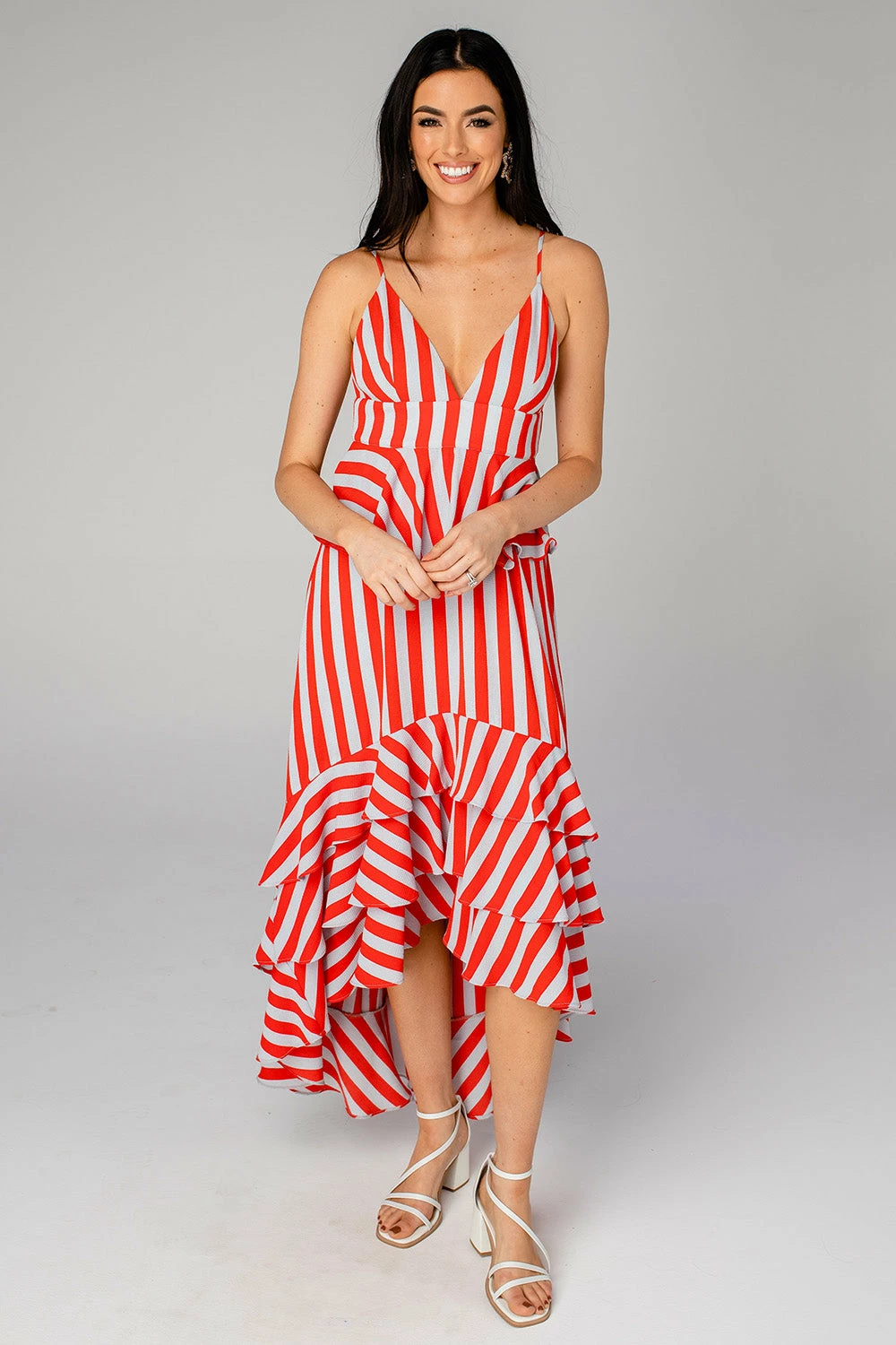 BuddyLove Georgia Ruffled Tiered Sleeveless High-Low Dress - Nautical 4 BuddyLove Georgia Ruffled Tiered Sleeveless High-Low Dress - Nautical - Image 2