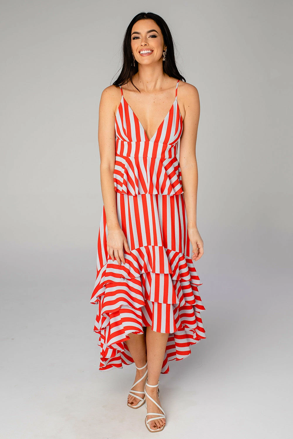 BuddyLove Georgia Ruffled Tiered Sleeveless High-Low Dress - Nautical 7 BuddyLove Georgia Ruffled Tiered Sleeveless High-Low Dress - Nautical - Image 5