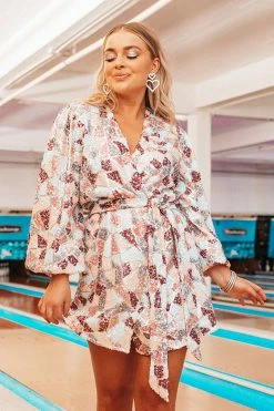 BuddyLove Adeline Sequin Wrap Dress - Mardi Gras