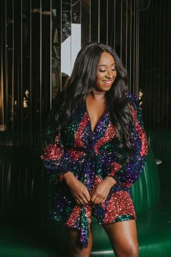 BuddyLove Adeline Sequin Wrap Dress - Party