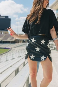 BuddyLove Ali Vegan Leather Skirt - Black/White