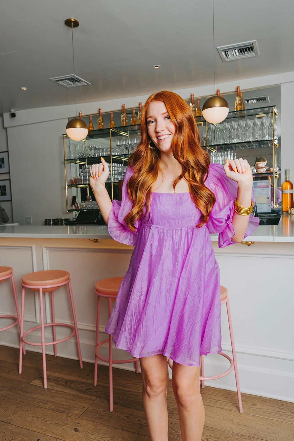 BuddyLove Betsy Puff Sleeve Babydoll Dress - Lavender 4 BuddyLove Betsy Puff Sleeve Babydoll Dress - Lavender - Image 2