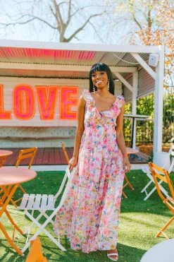 BuddyLove Buffy Ruffle Shoulder Maxi Dress - Estate