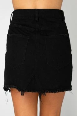 BuddyLove Sharon Distressed Mini Skirt - Black -US Skirt Sales Store CG3522SahronBlackBack