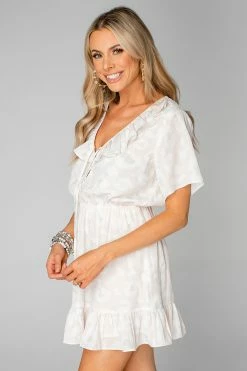 BuddyLove Trixy Ruffled Mini Dress - Vanilla -US Skirt Sales Store CG3827TrixyVanillaSide