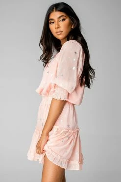 BuddyLove Bronx Elastic Waist Mini Dress - Ballet Slipper -US Skirt Sales Store CG3848BronxBalletSlipperSide