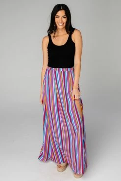 BuddyLove Lawrence High-Waisted Maxi Skirt - Twizzler -US Skirt Sales Store CG3950LawrenceTwizzlerFront2