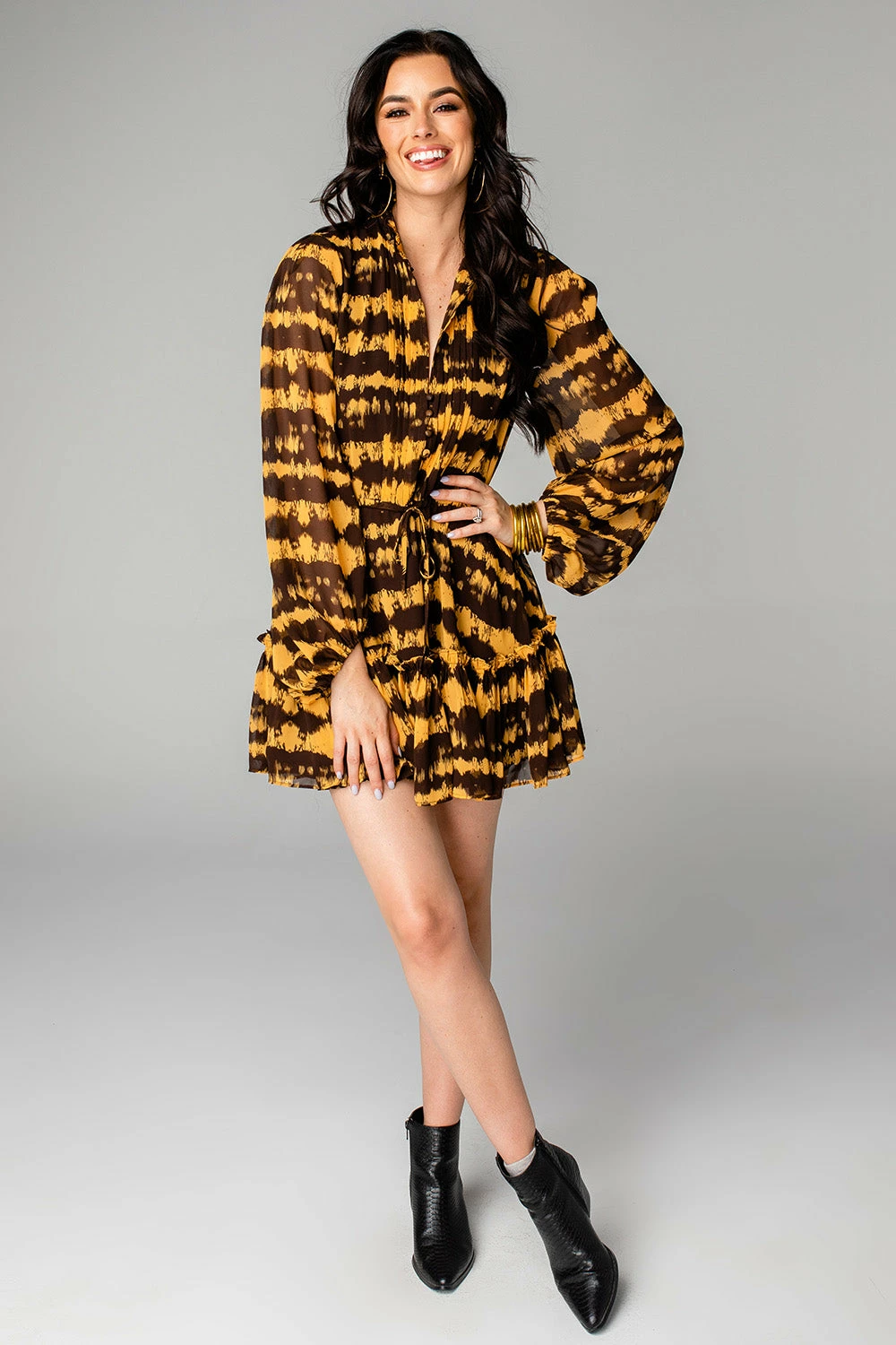 BuddyLove Grace Long Sleeve Short Dress - Radioactive 7 BuddyLove Grace Long Sleeve Short Dress - Radioactive - Image 5