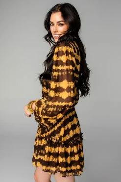 BuddyLove Grace Long Sleeve Short Dress - Radioactive 16 BuddyLove Grace Long Sleeve Short Dress - Radioactive -US Skirt Sales Store CG4151GraceRadioactiveSide