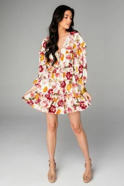 BuddyLove Lily Tiered Short Dress - Thistle -US Skirt Sales Store CG4189LilyThistleFrontFull